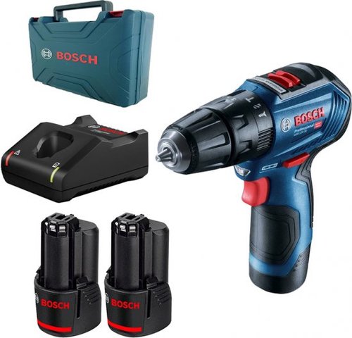 מברגה/מקדחה רוטטת נטענת Bosch GSB 12V-30 12V + מטען + 2 סוללות 2Ah + מזוודה - יבואן רשמי