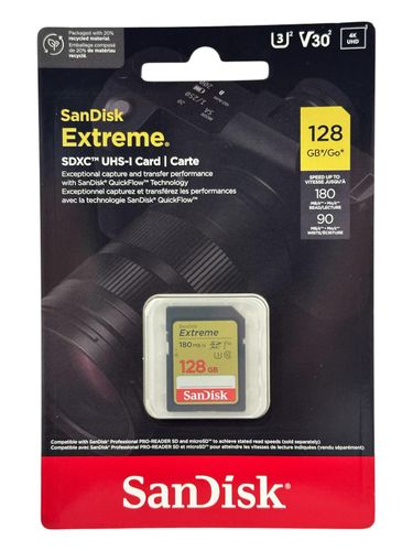 כרטיס זיכרון Sandisk Extreme SDXC 128GB 