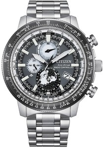 Citizen BY3006-53H Geo Trekker שעון טייסים רדיו קונטרול אקו דרייב וספיר