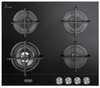 כיריים גז 60 ס''מ 4 להבות De’Longhi דגם DGH4160GN דלונגי זכוכית שחורה