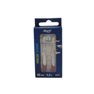 זוג דמויי דג רגלו היברידי Ragot Raglou Hybrid 65mm 4.5g בצבע לבן ראש אדום