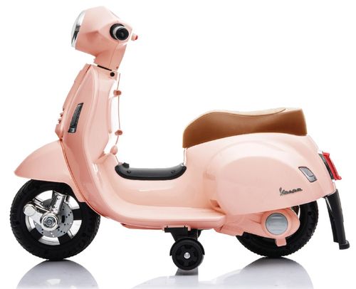 בימבה אופנוע ממונעת 6V וספה VESPA עם גלגלי עזר, מונע התהפכות, אורות ואפקטים קוליים בעברית - אפרסק