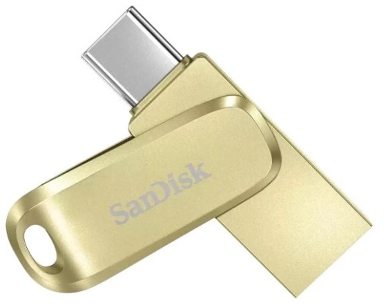 זיכרון נייד צבע זהב Sandisk Ultra Dual Drive Luxe 256GB