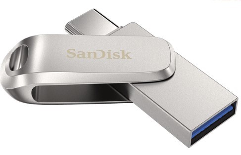 זיכרון נייד צבע כסוף Sandisk Ultra Dual Drive Luxe 512GB