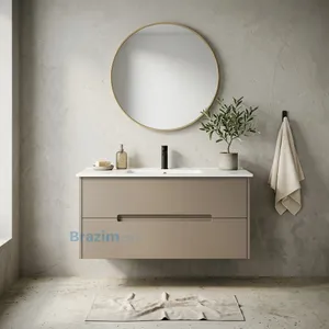 ארון תלוי MDF גולן 2 מגירות וכיור אינטגרלי מודרני