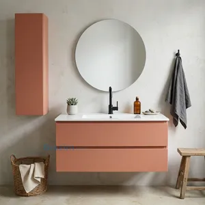 ארון תלוי MDF אמה 2 מגירות וכיור אינטגרלי