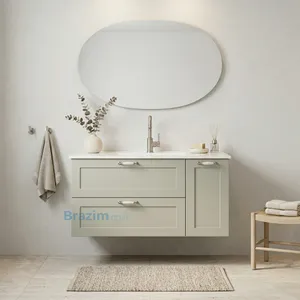 ארון תלוי ליאו MDF ירוק מרווה 2 מגירות ודלת כיור אינטגרלי