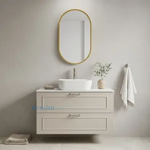 ארון תלוי עץ עומרי 2 מגירות עם כיור מונח