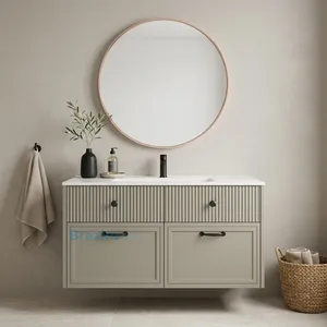 ארון תלוי עמית אפור בהיר 4 מגירות וכיור אינטגרלי