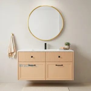 ארון תלוי MDF רומי אפרסק 2 מגירות ו-2 דלתות פסים