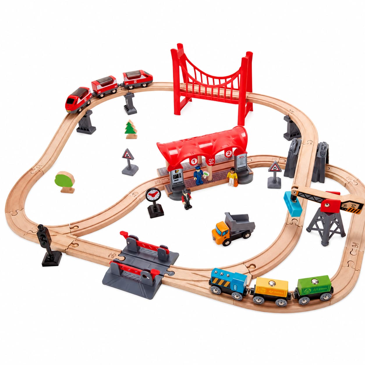 סט רכבת ענק מעץ העיר הגדולה - HAPE