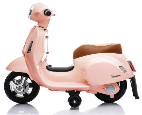 בימבה אופנוע ממונעת 6V וספה VESPA עם גלגלי עזר, מונע התהפכות, אורות ואפקטים קוליים בעברית - אפרסק 2
