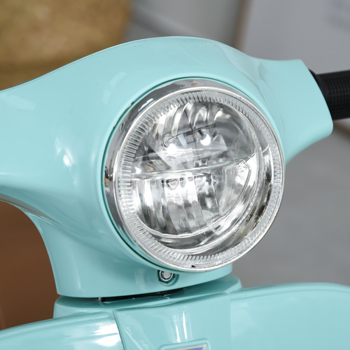 בימבה אופנוע ממונעת 6V וספה VESPA עם גלגלי עזר, מונע התהפכות, אורות ואפקטים קוליים בעברית - אפור 8