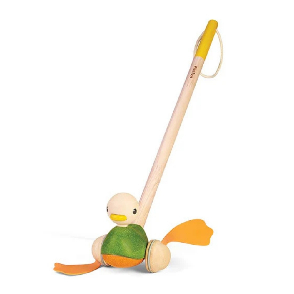 מוט דחיפה גלגל ולך ברווז - PLAN TOYS