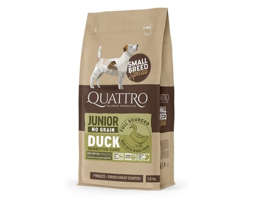 QUATTRO גריין פרי ברווז מיני לכלב ג'וניור 7 ק