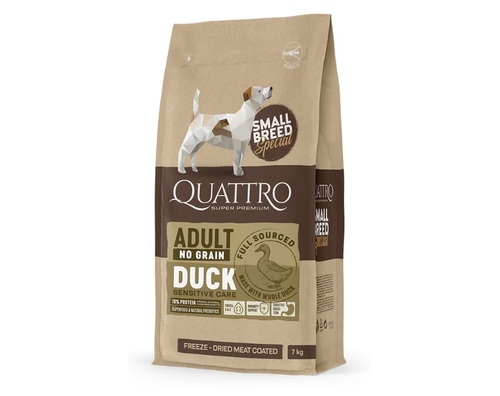 QUATTRO גריין פרי ברווז סנסטיב מיני לכלב בוגר 7 ק