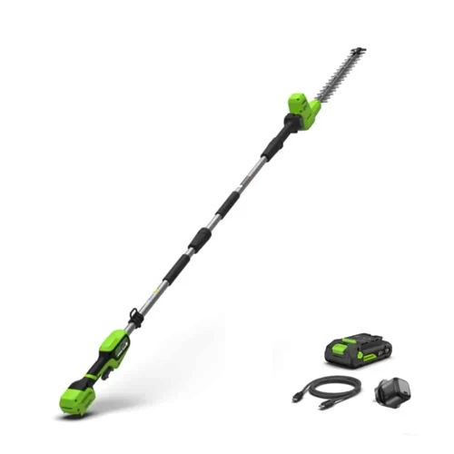 מגזמת גובה נטענת Greenworks PH24B211-01 עם מוט אלומיניום מתפרק, להב 51 ס