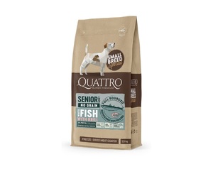QUATTRO גריין פרי דג לבן וקריל מיני לכלב סניור 1.5 ק"ג