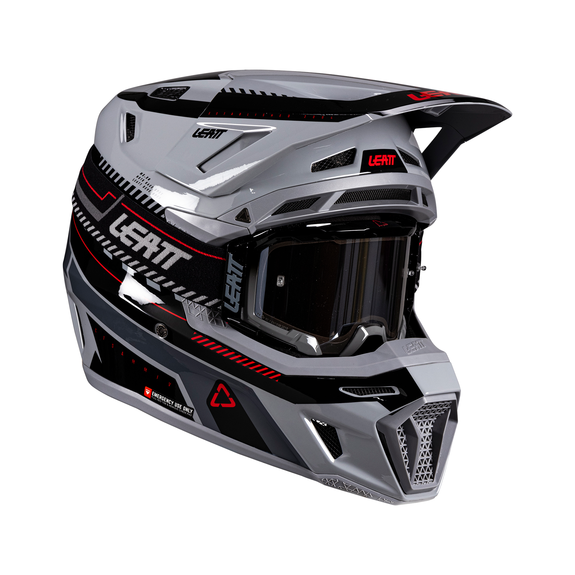 קסדת ליט 8.5 אפור כולל משקפי אבק מתנה - LEATT MOTO 8.5