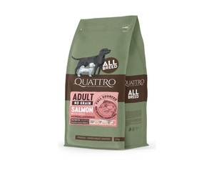 QUATTRO גריין פרי סלמון וקריל היפואלרגני לכלב בוגר 3 ק"ג
