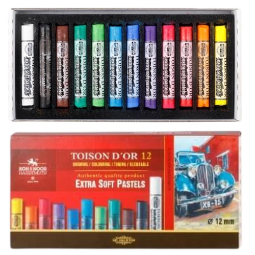 סט 12 גירי פסטל רך אקסטרה Koh-I-Noor Toison D'Or