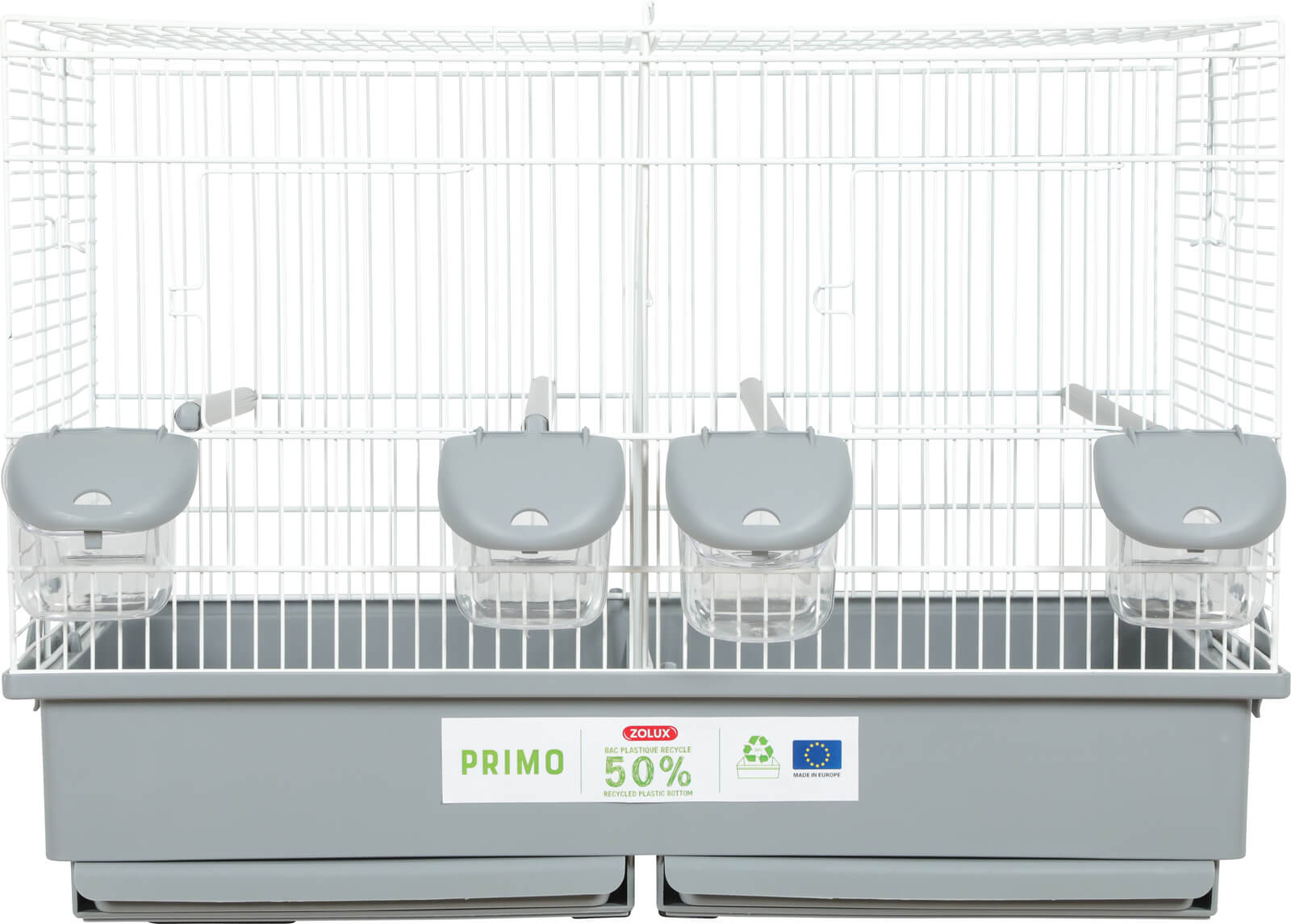 כלוב ציפורים עם מחיצה דגם פרימו קטי זולוקס PRIMO CAGE CATI 57 WHITE/GREY