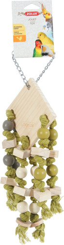 זולוקס צעצוע תלייה מעץ עם 6 חבלים WOOD. HANGING TOY 6 ROPES ASS