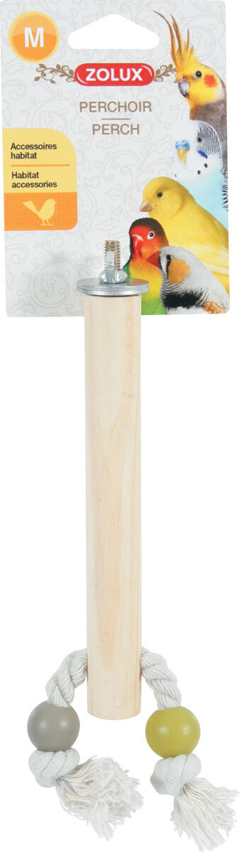 זולוקס מקל עמידה מעץ עם חבל זולוקס WOOD PERCH WITH ROPE 