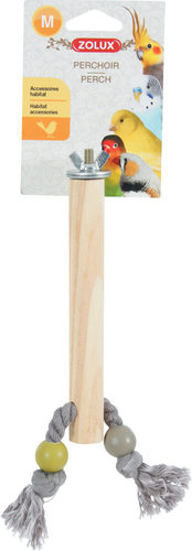 זולוקס מקל עמידה מעץ עם חבל זולוקס WOOD PERCH WITH ROPE 