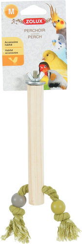 זולוקס מקל עמידה מעץ עם חבל זולוקס WOOD PERCH WITH ROPE 