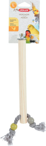 זולוקס מקל עמידה L מעץ עם חבל זולוקס WOOD PERCH WITH ROPE 
