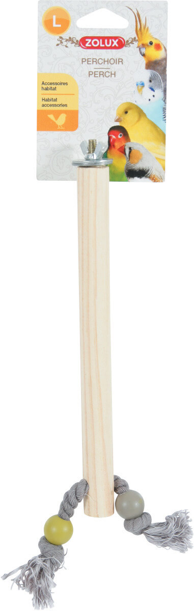 זולוקס מקל עמידה L מעץ עם חבל זולוקס WOOD PERCH WITH ROPE 