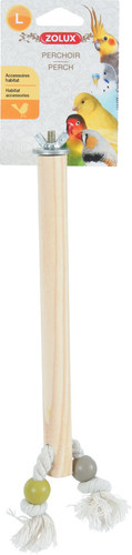 זולוקס מקל עמידה L מעץ עם חבל זולוקס WOOD PERCH WITH ROPE 