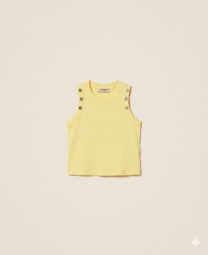 Knit top with buttons YELLOW