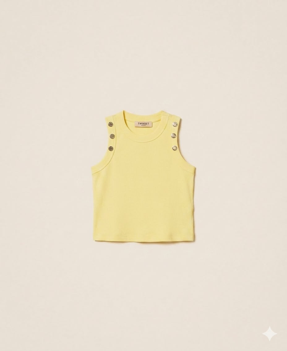 Knit top with buttons YELLOW