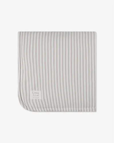 שמיכת ג'רסי גדולה עם מילוי - שמנת צבעוני - ליין Cotton Cloud