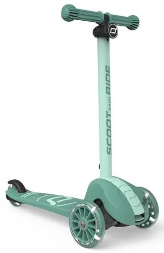 קורקינט מתקפל לילדים Highwaykick 3S עם אורות LED, מערכת היגוי כפולה לבחירה ומונע התהפכות - Forest ירוק