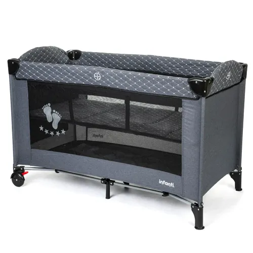 לול קמפינג ועריסה מתקפל פלטינום Platinium - אפור Dark Grey Quilt