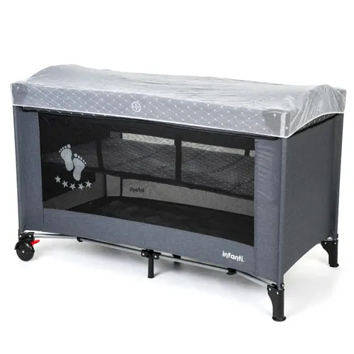 לול קמפינג ועריסה מתקפל פלטינום Platinium - אפור Dark Grey Quilt
