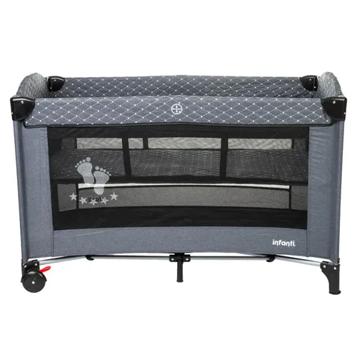 לול קמפינג ועריסה מתקפל פלטינום Platinium - אפור Dark Grey Quilt