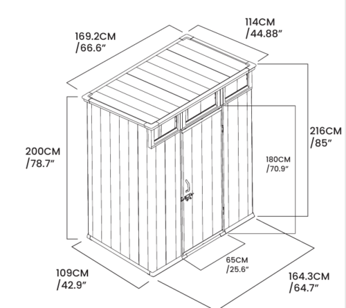  מחסן פלסטיק KingCenter PENT 6X4.