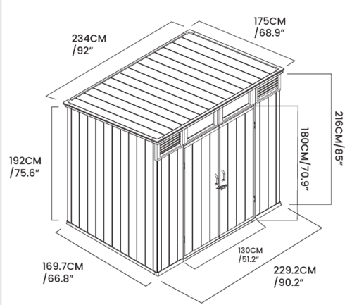  מחסן פלסטיק KingCenter PENT 8X6.
