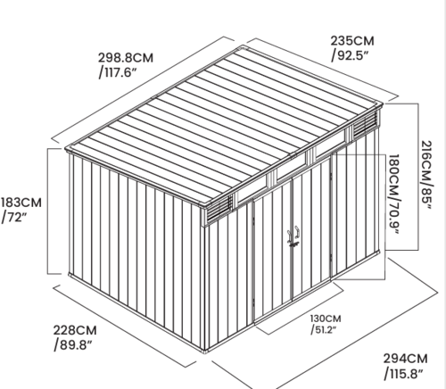  מחסן פלסטיק KingCenter PENT 10X8.
