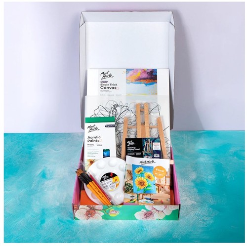 ערכת ציור בצבעי אקריליק ׁ(23 חלקים) ART IN A BOX - דגם פרחים