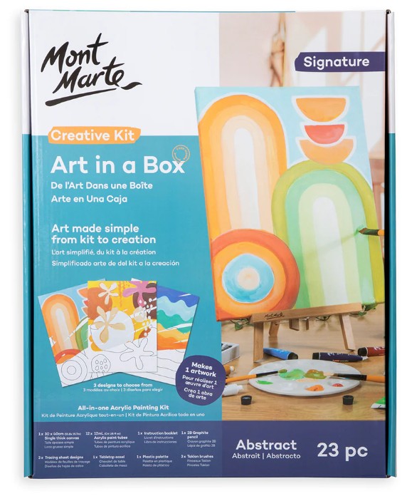 ערכת ציור בצבעי אקריליק ׁ(23 חלקים) ART IN A BOX - דגם מופשט