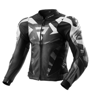מעיל עור רבל הורן שחור / לבן - REBELHORN INFERNO LEATHER JACKET
