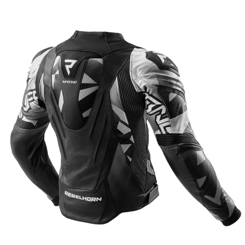 מעיל עור רבל הורן שחור / לבן - REBELHORN INFERNO LEATHER JACKET