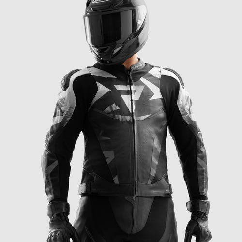 מעיל עור רבל הורן שחור / לבן - REBELHORN INFERNO LEATHER JACKET