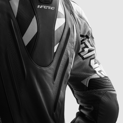 מעיל עור רבל הורן שחור / לבן - REBELHORN INFERNO LEATHER JACKET