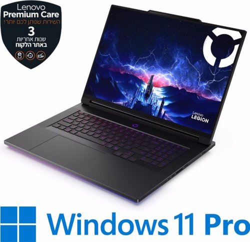 מחשב נייד Lenovo Legion 9 18IAX10 83EY001NIV – Intel Core Ultra 9 275HX / 64GB / 4TB SSD / RTX 5090 / Win 11 Pro / 440Hz